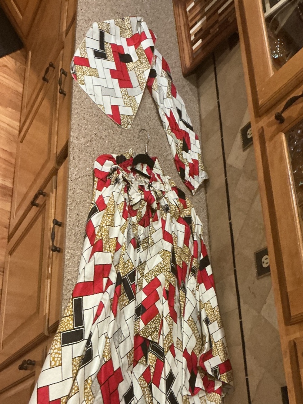 New Geometric Full Floor Length Skirt and scarf